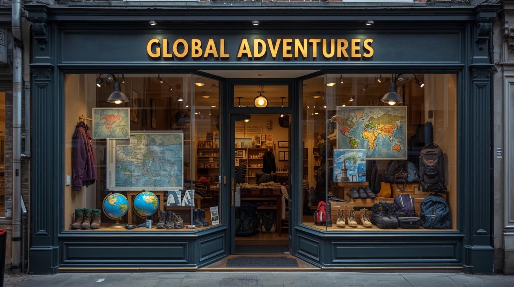 adventure travel agency storefront